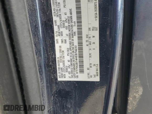 2017 Ford F-250 Lariat z VIN 1FT7W2BT4HEB74233, wystawiony jako Copart lot #55230605 z przebiegiem Nie podano mil oraz Szkoda całkowita • Salvage title. Historia ofert i sprzedaży dostępna na DreamBid. Obrazek 12.