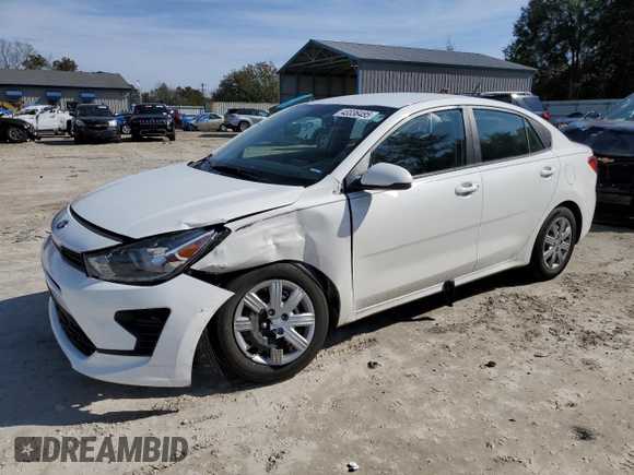 2021 Kia Rio LX with VIN 3KPA24AD7ME421086, listed as a Copart auction lot 43336485 with 58,620 mi miles and Salvage Title. Bid and sale history available at carsss.com. Image 1.