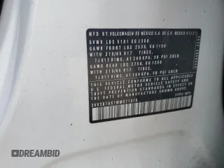 2021 Volkswagen Tiguan SE z VIN 3VV3B7AX1MM071918, wystawiony jako Copart lot #61259035 z przebiegiem 37 267 mil mil oraz Szkoda całkowita • Salvage title. Historia ofert i sprzedaży dostępna na DreamBid. Obrazek 13.