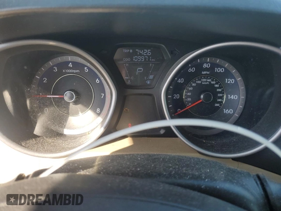 2013 Hyundai Elantra Limited with VIN KMHDH4AE7DU501778, listed as a Copart auction lot 52764415 with 109,971 mi miles and Salvage Title. Bid and sale history available at DreamBid. Image 9.