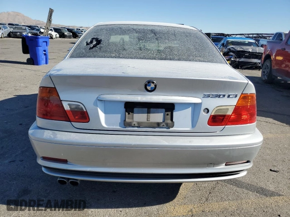 2002 BMW 3 Series 330Ci with VIN WBABN53492JU38225, listed as a Copart auction lot 41881915 with 207,862 mi miles and Salvage Title. Bid and sale history available at carsss.com. Image 6.
