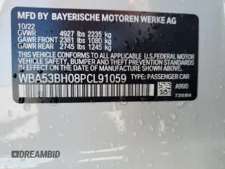 2023 BMW 5 Series 530i z VIN WBA53BH08PCL91059, wystawiony jako Copart lot #54040345 z przebiegiem 7 451 mil mil oraz Szkoda całkowita • Salvage title. Historia ofert i sprzedaży dostępna na DreamBid. Obrazek 13.