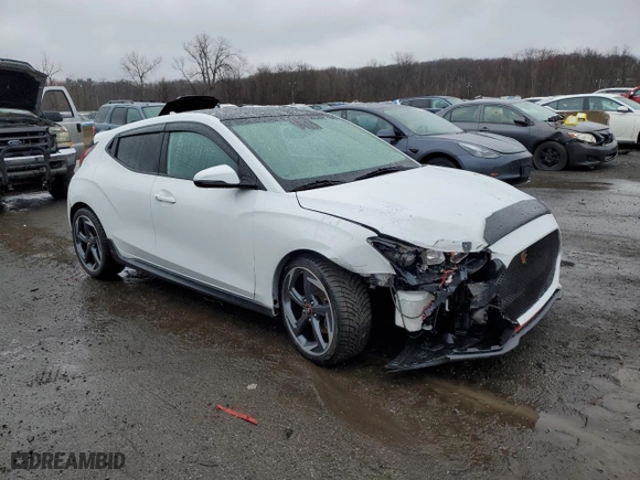 2019 Hyundai Veloster Turbo with VIN KMHTH6AB9KU007500, listed as a Copart auction lot 50174035 with 75,346 mi miles and Salvage Title. Bid and sale history available at carsss.com. Image 4.