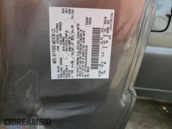 2005 Ford Ranger XLT with VIN 1FTYR44U55PA95540, listed as a Copart auction lot 41376055 with 156,734 mi miles and Salvage title. Bid and sale history available at DreamBid. Image 13.