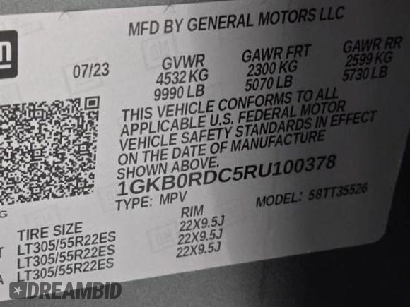 2024 GMC Hummer EV 3X z VIN 1GKB0RDC5RU100378, wystawiony jako Copart lot #88601235 z przebiegiem 7986 mil mil oraz Tytuł czysty. Historia ofert i sprzedaży dostępna na DreamBid. Obrazek 10.