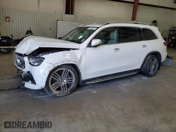 2021 Mercedes-Benz GLS with VIN 4JGFF5KE3MA386021, listed as a Copart auction lot 58835623 with 46,911 mi miles. Bid and sale history available at carsss.com. Image 1.