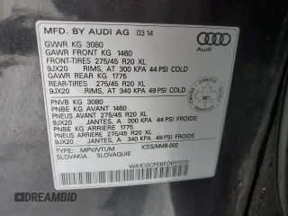 2014 Audi Q7 3.0L with VIN WA1CGCFE6ED017070, listed as a Copart auction lot 86173654 with 199,811 mi miles and Salvage Title. Bid and sale history available at carsss.com. Image 13.