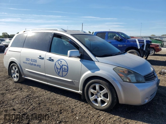 2008 Nissan Quest with VIN 5N1BV28U98N101657, listed as a Copart auction lot 73183964 with 86,047 mi miles and Salvage Title. Bid and sale history available at carsss.com. Image 4.