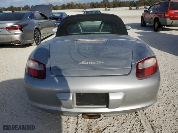 2007 Porsche Boxster with VIN WP0CA29867U711901, listed as a Copart auction lot 77470004 with 0 mi miles and Salvage Title. Bid and sale history available at carsss.com. Image 6.