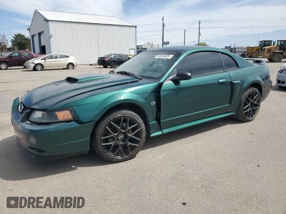 2002 Ford Mustang GT Deluxe with VIN 1FAFP42X92F142747, listed as a Copart auction lot 53549025 with Not provided miles and Salvage title. Bid and sale history available at DreamBid. Image 1.