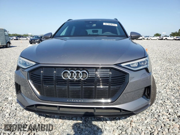 2022 Audi e-tron Premium Plus with VIN WA1LAAGE8NB002750, listed as a Copart auction lot 57163615 with 50,009 mi miles and Salvage title. Bid and sale history available at DreamBid. Image 5.