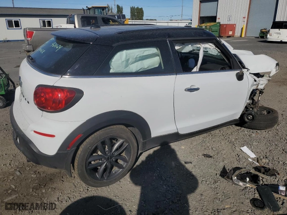 2013 MINI Cooper Paceman S with VIN WMWSS5C59DWN49526, listed as a Copart auction lot 73713524 with 0 miles and Salvage Title. Bid and sale history available at carsss.com. Image 3.