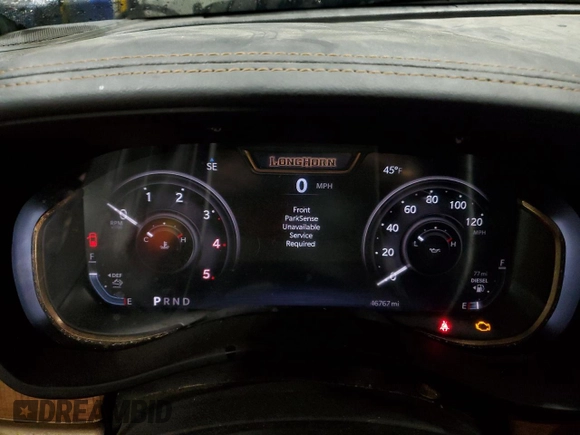 2023 Ram 2500 Longhorn with VIN 3C6UR5PL8PG591647, listed as a Copart auction lot 88803805 with 46,767 mi miles and Salvage title. Bid and sale history available at DreamBid. Image 9.