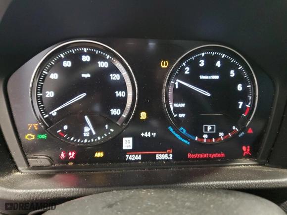 2020 BMW X1 xDrive28i with VIN WBXJG9C06L5P94397, listed as a Copart auction lot 46182585 with 74,244 mi miles and Salvage Title. Bid and sale history available at carsss.com. Image 9.