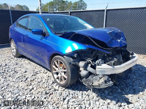 2013 Dodge Dart SXT with VIN 1C3CDFBA0DD332923, listed as a IAAI auction lot 41737390 with 120,740 mi miles. Bid and sale history available at carsss.com. Image 1.