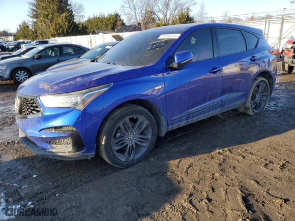 2019 Acura RDX w/A-Spec Pkg with VIN 5J8TC1H6XKL010136, listed as a Copart auction lot 72316514 with 0 mi miles and Salvage Title. Bid and sale history available at carsss.com. Image 1.