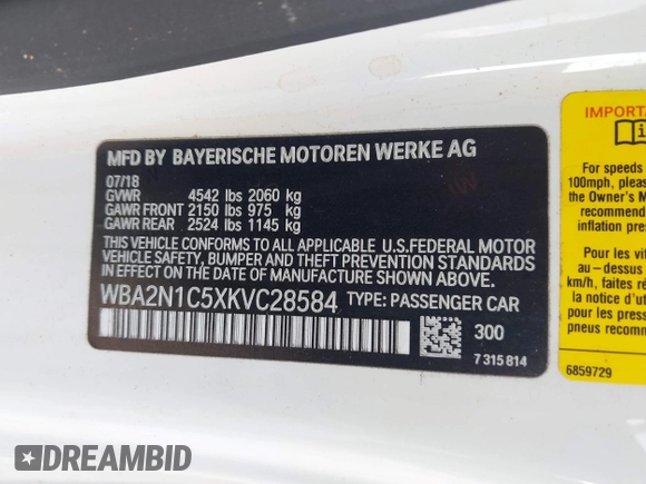 2019 BMW 2 Series M240i z VIN WBA2N1C5XKVC28584, wystawiony jako IAAI lot #42492516 z przebiegiem 24 062 mil mil oraz . Historia ofert i sprzedaży dostępna na DreamBid. Obrazek 9.