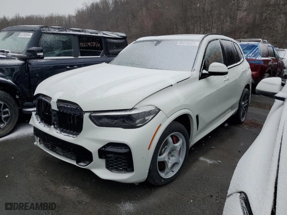2023 BMW X5 M50i with VIN 5UXJU4C06P9P59445, listed as a Copart auction lot 80918324 with 420 mi miles and Salvage Title. Bid and sale history available at carsss.com. Image 1.