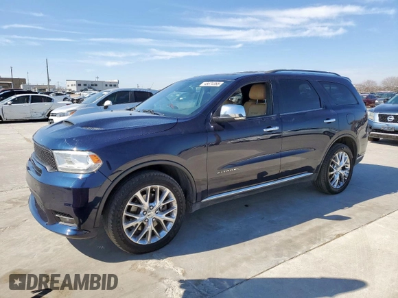 2014 Dodge Durango Citadel with VIN 1C4SDJET5EC281515, listed as a Copart auction lot 45674365 with 179,183 mi miles and Clean Title. Bid and sale history available at DreamBid. Image 1.