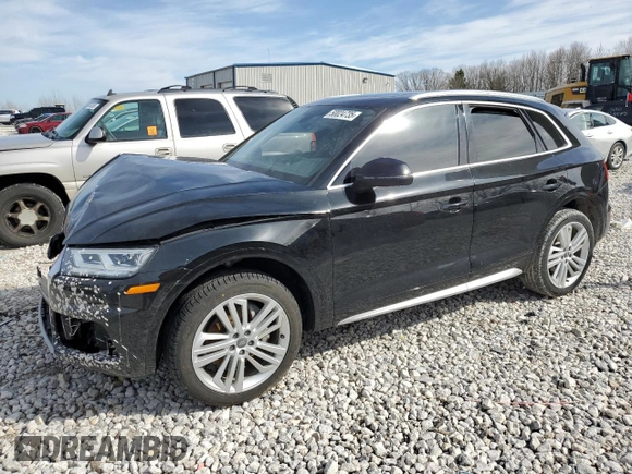 2018 Audi Q5 Premium Plus with VIN WA1BNAFY5J2168083, listed as a Copart auction lot 50024735 with 0 mi miles and Clean Title. Bid and sale history available at carsss.com. Image 1.