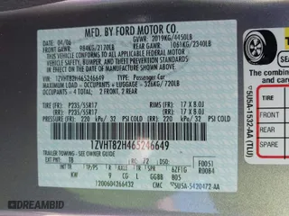 2006 Ford Mustang GT Deluxe with VIN 1ZVHT82H465246649, listed as a IAAI auction lot 41775304 with 191,289 mi miles. Bid and sale history available at carsss.com. Image 9.