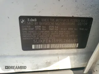 2009 BMW X5 30i with VIN 5UXFE43599L266640, listed as a Copart auction lot 89129815 with 190,044 mi miles and Salvage Title. Bid and sale history available at carsss.com. Image 15.