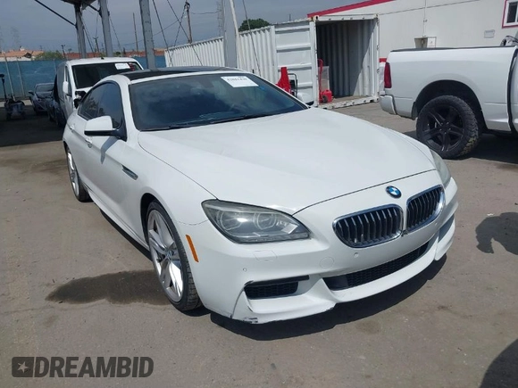 2015 BMW 6 Series 640i with VIN WBA6A0C56FD318007, listed as a IAAI auction lot 42041430 with 78,281 mi miles. Bid and sale history available at carsss.com. Image 1.