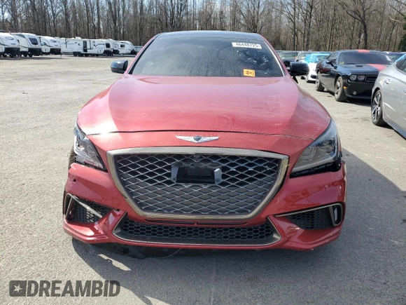 2019 Genesis G80 3.3T Sport with VIN KMTFN4JBXKU313170, listed as a Copart auction lot 46448725 with 31,037 mi miles and Salvage Title. Bid and sale history available at carsss.com. Image 5.