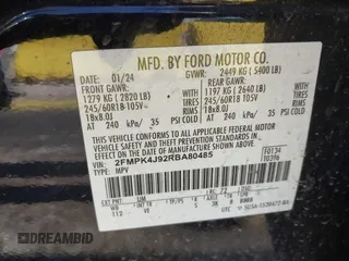 2024 Ford Edge SEL с VIN 2FMPK4J92RBA80485, выставлен на аукционе IAAI как лот 42856551 с пробегом 38 274 миль миль и . История ставок и продаж доступна на DreamBid. Изображение 9.