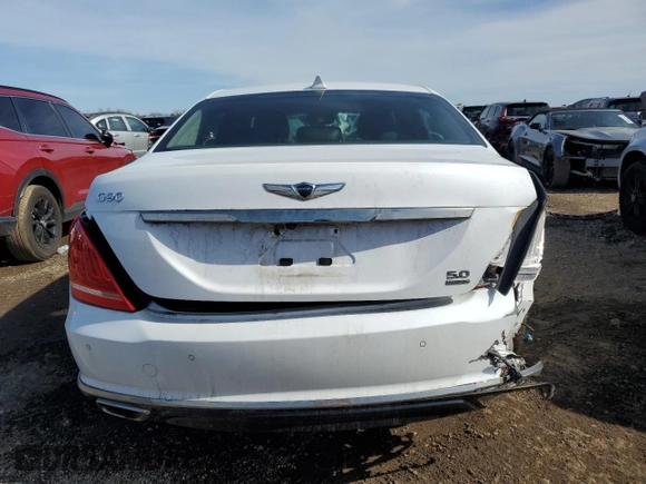 2018 Genesis G90 5.0L Ultimate with VIN KMHG54JH3JU043488, listed as a Copart auction lot 47427175 with 39,618 mi miles and Salvage Title. Bid and sale history available at carsss.com. Image 6.