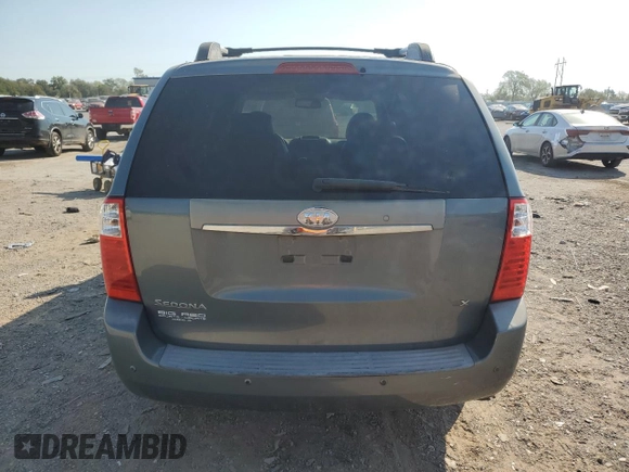2007 Kia Sedona EX with VIN KNDMB233976173357, listed as a Copart auction lot 75049784 with 213,508 mi miles and Salvage Title. Bid and sale history available at carsss.com. Image 6.