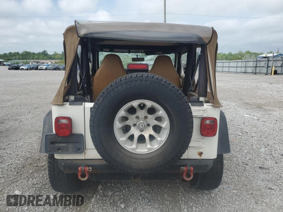 1998 Jeep Wrangler SE with VIN 1J4FY29P6WP796472, listed as a Copart auction lot 54879025 with 118,664 mi miles and Salvage title. Bid and sale history available at DreamBid. Image 6.
