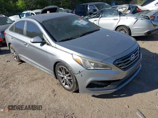 2015 Hyundai Sonata Sport with VIN 5NPE34AB4FH205255, listed as a IAAI auction lot 42054966 with 201,526 mi miles and . Bid and sale history available at carsss.com. Image 1.