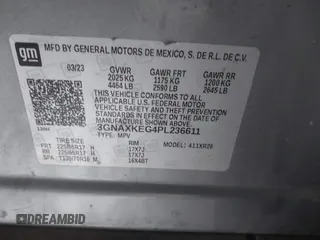 2023 Chevrolet Equinox LT with VIN 3GNAXKEG4PL236611, listed as a IAAI auction lot 41578894 with 48,765 mi miles and . Bid and sale history available at DreamBid. Image 9.