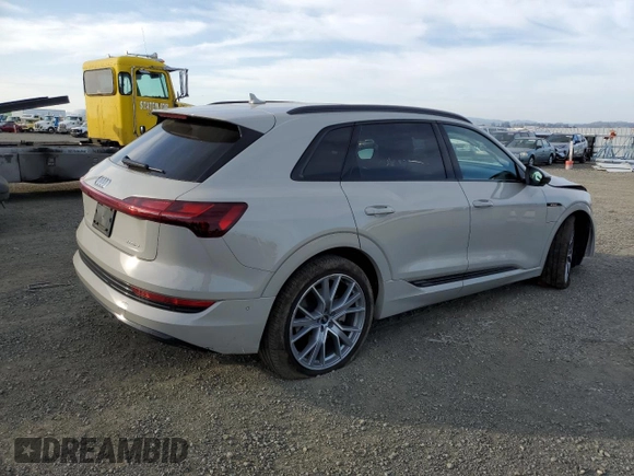 2021 Audi e-tron Prestige with VIN WA1VABGE9MB030019, listed as a Copart auction lot 42203863 with 24,925 mi miles and . Bid and sale history available at DreamBid. Image 3.
