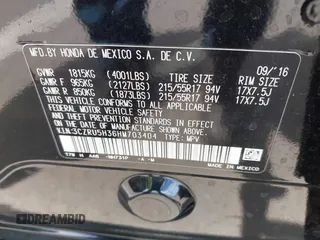2017 Honda HR-V LX с VIN 3CZRU5H36HM703404, выставлен на аукционе IAAI как лот 42004670 с пробегом 86 923 миль миль и . История ставок и продаж доступна на DreamBid. Изображение 9.