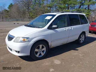 2002 Mazda MPV LX with VIN JM3LW28JX20307982, listed as a IAAI auction lot 41840236 with 171,753 mi miles. Bid and sale history available at carsss.com. Image 2.