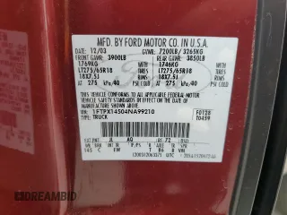 2004 Ford F-150 XLT with VIN 1FTPX14504NA99210, listed as a Copart auction lot 55646105 with 130,865 mi miles and Salvage Title. Bid and sale history available at carsss.com. Image 12.