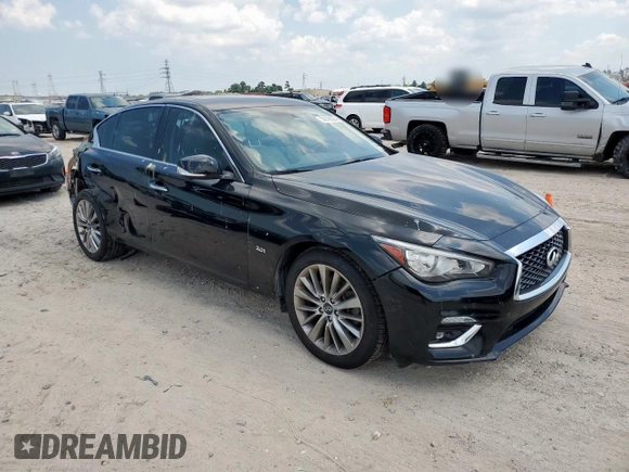 2020 Infiniti Q50 Luxe with VIN JN1EV7AR1LM250957, listed as a Copart auction lot 59308225 with 51,606 mi miles and Salvage title. Bid and sale history available at DreamBid. Image 4.