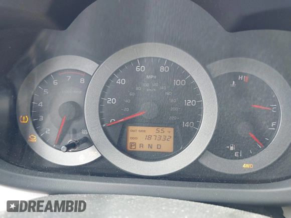 2007 Toyota RAV4 with VIN JTMBD33V976053681, listed as a IAAI auction lot 42012888 with 187,332 mi miles. Bid and sale history available at carsss.com. Image 7.