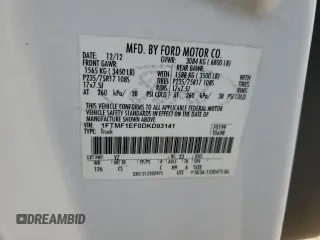 2013 Ford F-150 XL with VIN 1FTMF1EF0DKD93141, listed as a Copart auction lot 70726554 with 151,358 mi miles and Salvage Title. Bid and sale history available at DreamBid. Image 13.