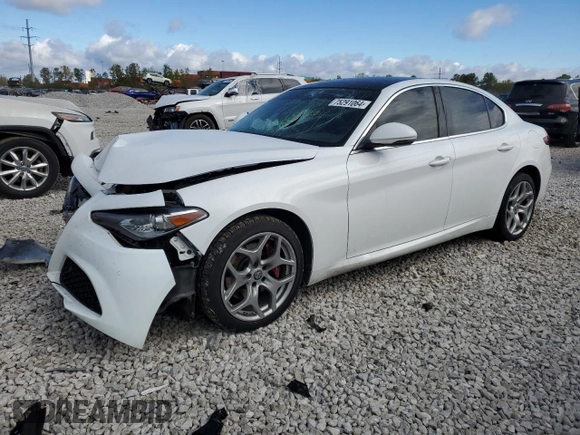 2020 Alfa Romeo Giulia Ti with VIN ZARFANBN2L7630701, listed as a Copart auction lot 75291064 with 0 mi miles and Salvage Title. Bid and sale history available at carsss.com. Image 1.