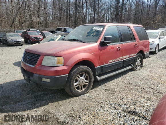 2003 Ford Expedition XLT Value with VIN 1FMPU16W93LC56852, listed as a Copart auction lot 48172025 with 0 mi miles and Salvage Title. Bid and sale history available at carsss.com. Image 1.
