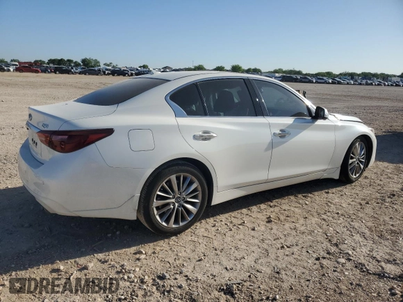 2023 Infiniti Q50 Luxe with VIN JN1EV7BP9PM512260, listed as a Copart auction lot 52326655 with Not provided miles and Salvage title. Bid and sale history available at DreamBid. Image 3.