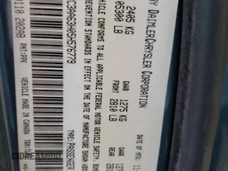 2005 Chrysler 300 C z VIN 2C3AA63H05H576779, wystawiony jako Copart lot #41818983 z przebiegiem Nie podano mil oraz Szkoda całkowita • Salvage title. Historia ofert i sprzedaży dostępna na DreamBid. Obrazek 12.