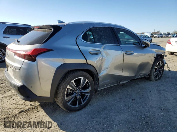 2020 Lexus UX with VIN JTHP9JBHXL2024195, listed as a Copart auction lot 48470575 with 58,500 mi miles and Salvage Title. Bid and sale history available at carsss.com. Image 3.