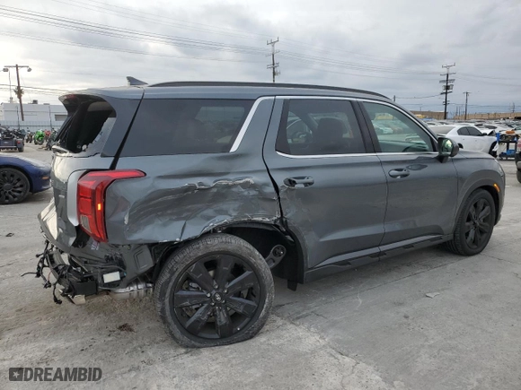 2025 Hyundai Palisade XRT with VIN KM8R3DGE6SU849466, listed as a Copart auction lot 44177465 with 1,168 mi miles and Salvage Title. Bid and sale history available at carsss.com. Image 3.
