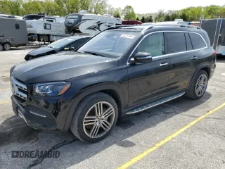 2021 Mercedes-Benz GLS 450 with VIN 4JGFF5KE0MA547652, listed as a Copart auction lot 52721464 with 58,712 mi miles and Salvage Title. Bid and sale history available at DreamBid. Image 1.