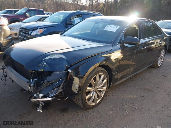 2017 Audi A8 L with VIN WAU44AFD4HN012783, listed as a IAAI auction lot 41303322 with 90,879 mi miles. Bid and sale history available at carsss.com. Image 2.