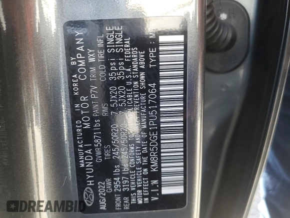 2023 Hyundai Palisade Limited z VIN KM8R5DGE1PU517064, wystawiony jako Copart lot #51810615 z przebiegiem 25 490 mil mil oraz Szkoda całkowita • Salvage title. Historia ofert i sprzedaży dostępna na DreamBid. Obrazek 13.
